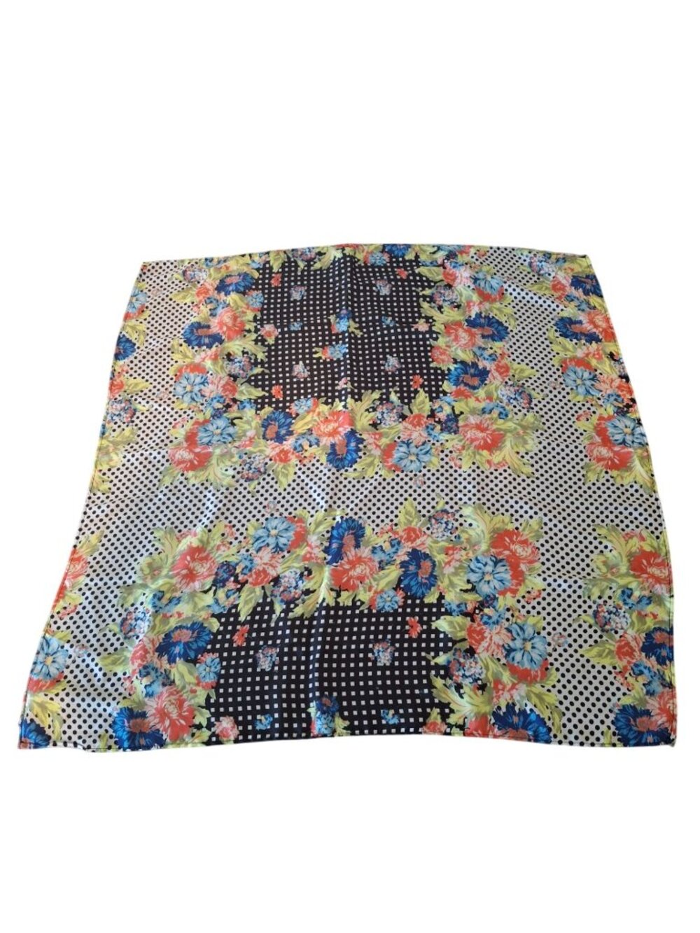 Floral Polka Dot Scarf Wrap Shawl Boho Cottagecore Lightweight One Size Pink